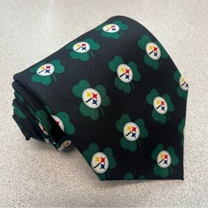 Pittsburgh Steelers St. Patrick's Day Shamrock Men's Tie 100% Silk NFL Football